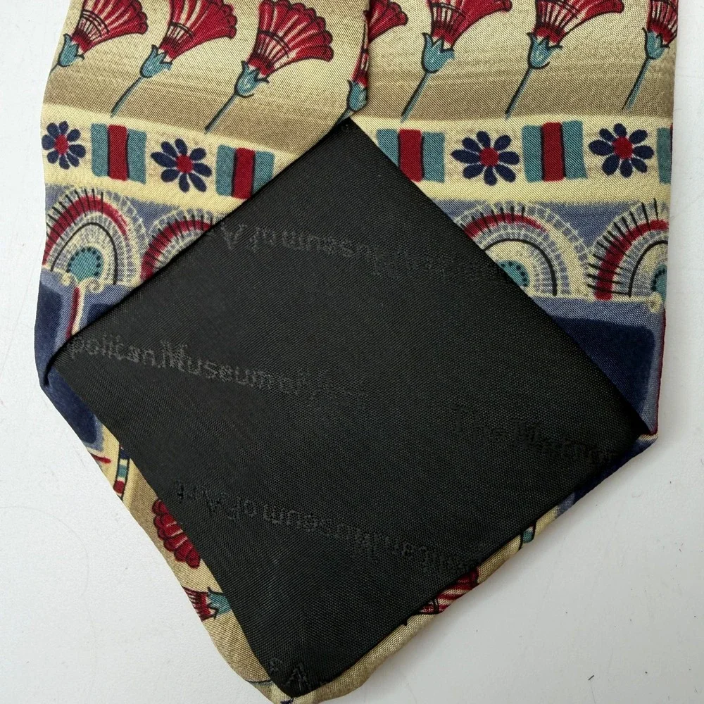 Vintage Metropolitan Museum of Art Silk Tie Mens OS Egyptian Art Deco Maximalist
